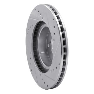 Saab 9-2X Brake Rotor (1) - Front Left - R1 Concepts - Drilled & Slotted - Silver - `90-`16